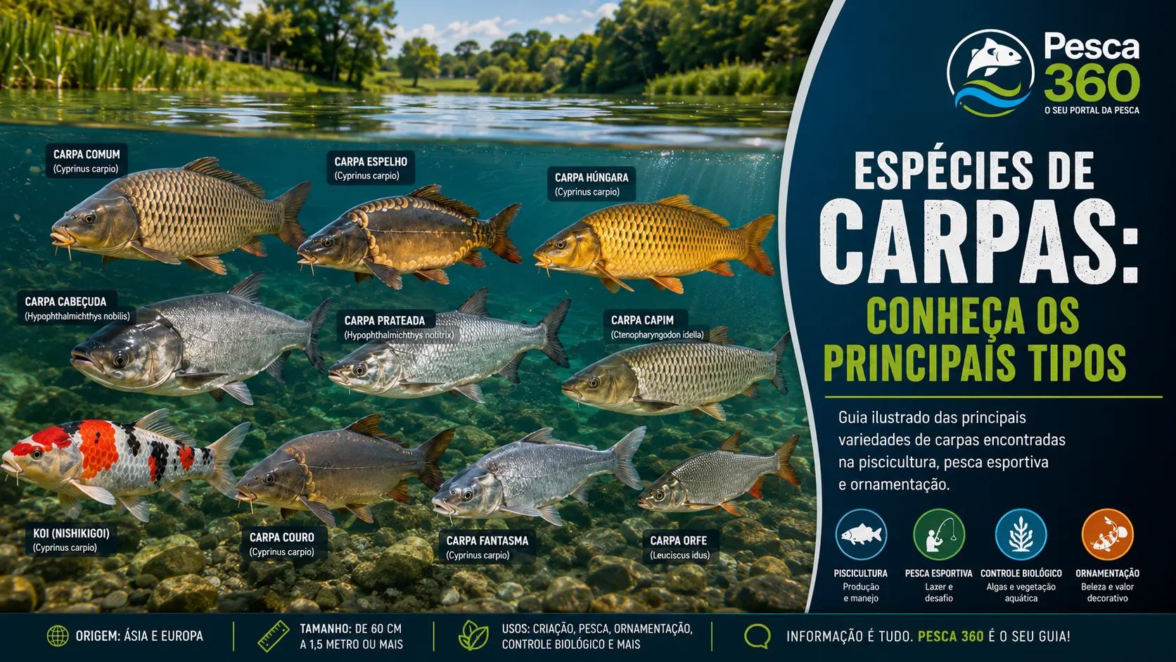 Espécies de Carpas: Conheça os Principais Tipos e Suas Características